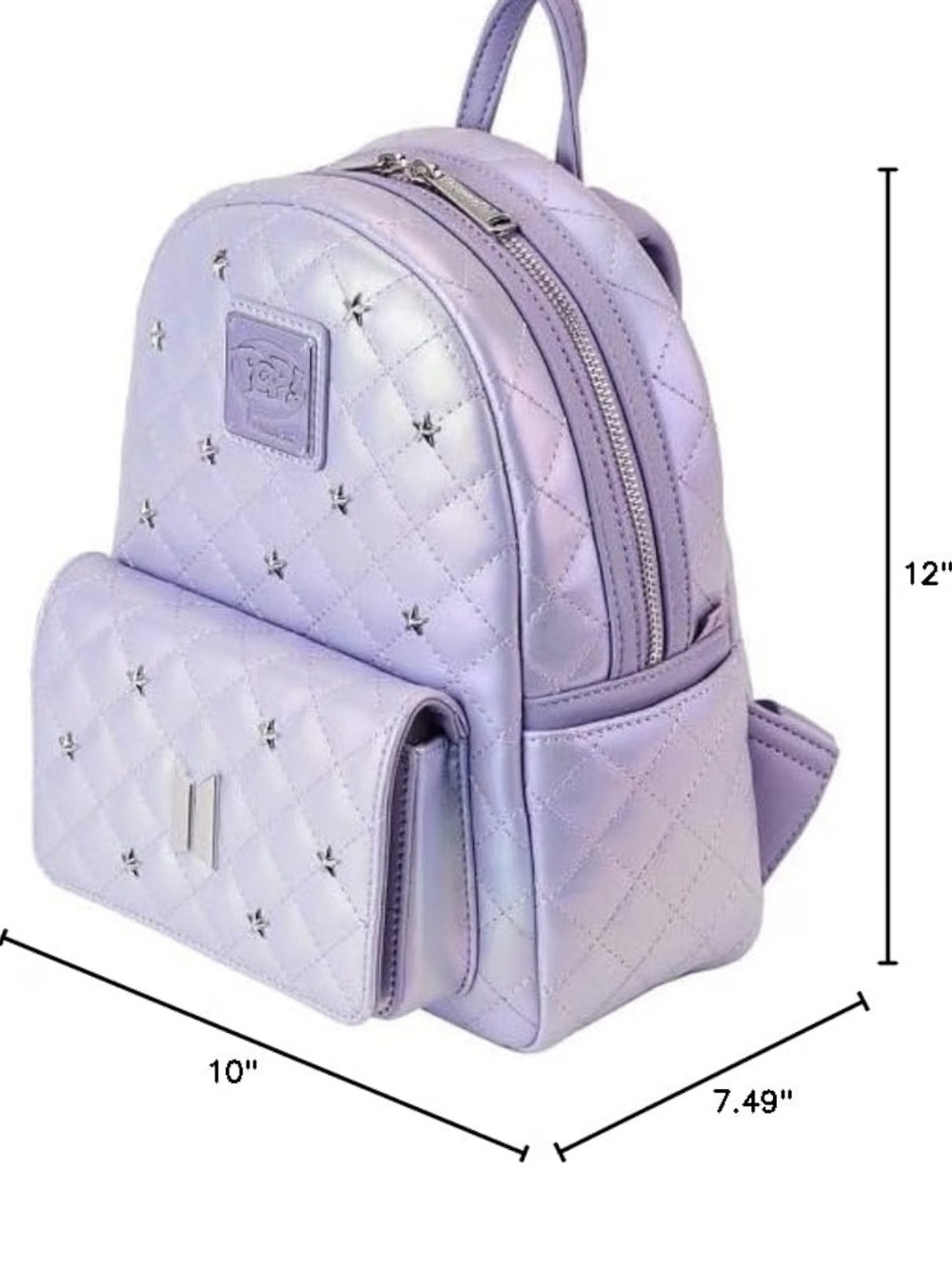 Loungefly BTS Logo Iridescent Purple Mini Backpack - Picture 4 of 8